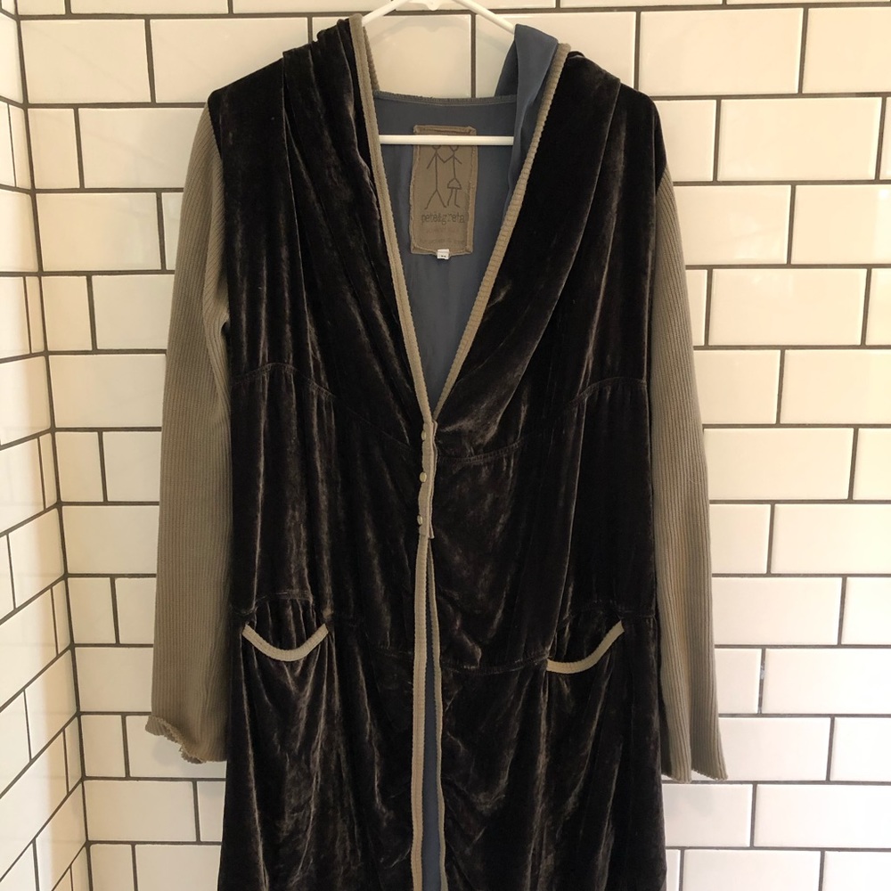 Like New! Johnny Was velvet sweater coat! M